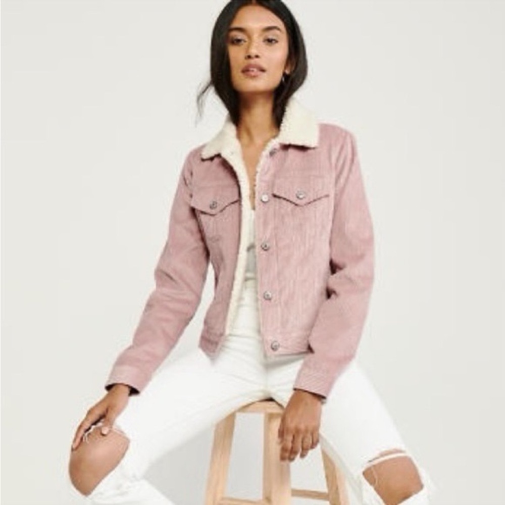 “Favlux” Pink Corduroy Fur Jacket